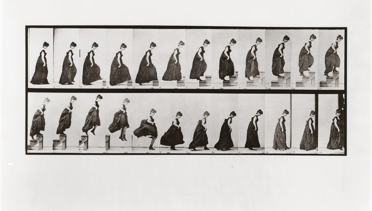 Donna che sale le scale e salta giù, Tavola 173 da Animal Locomotion da Eadweard Muybridge