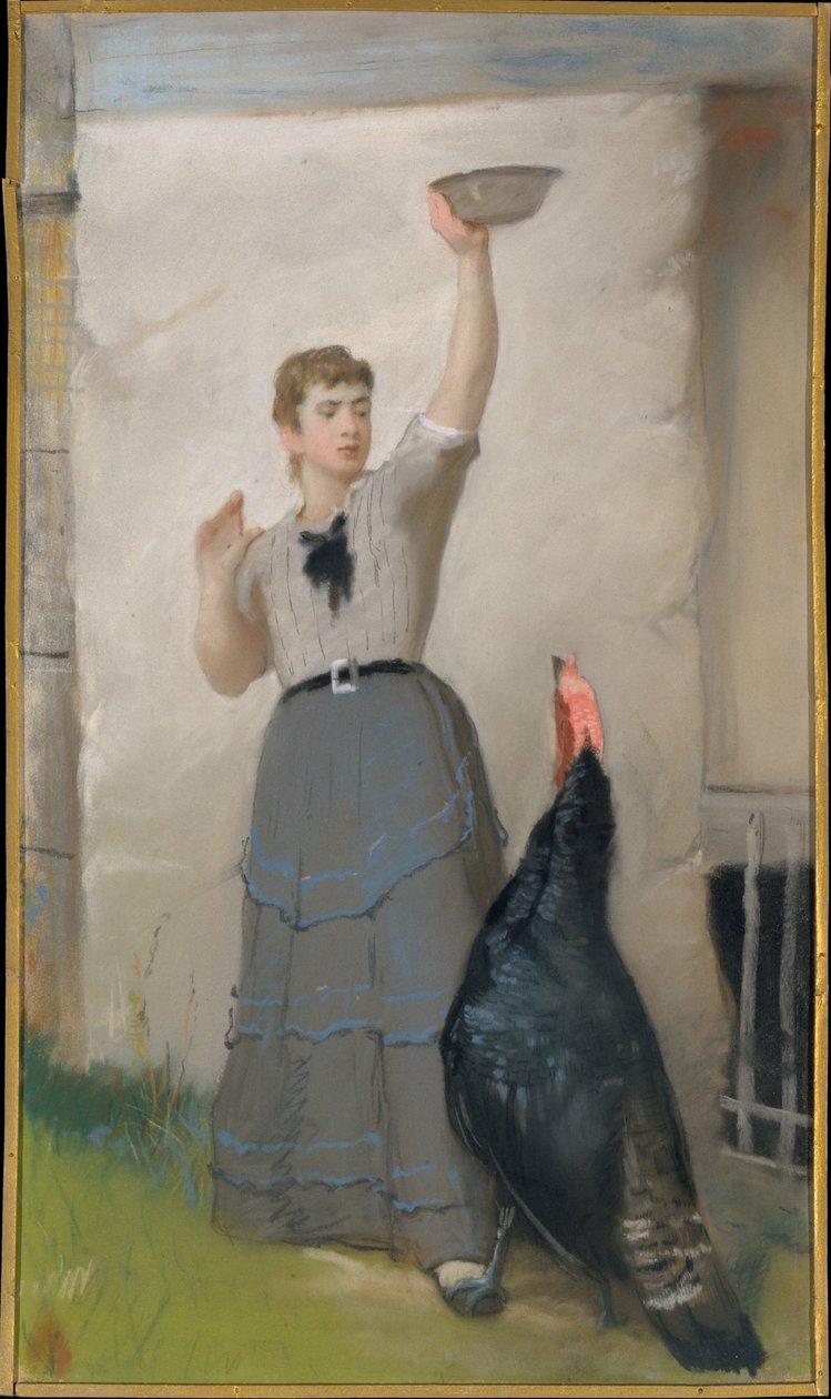 Nutrire il tacchino da Eastman Johnson
