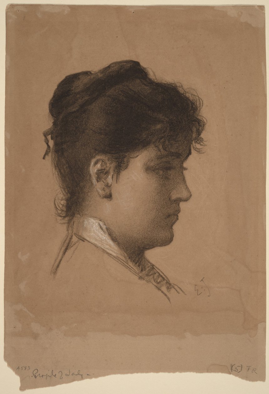 Testa di giovane donna da Eastman Johnson