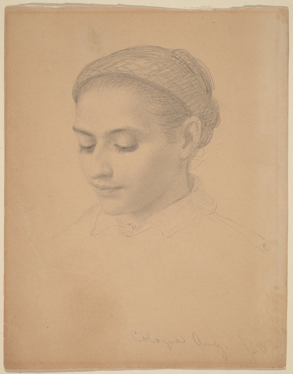 Testa di giovane donna da Eastman Johnson