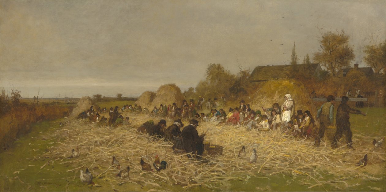 Festa della sgranatura, Isola di Nantucket, 1876 da Eastman Johnson