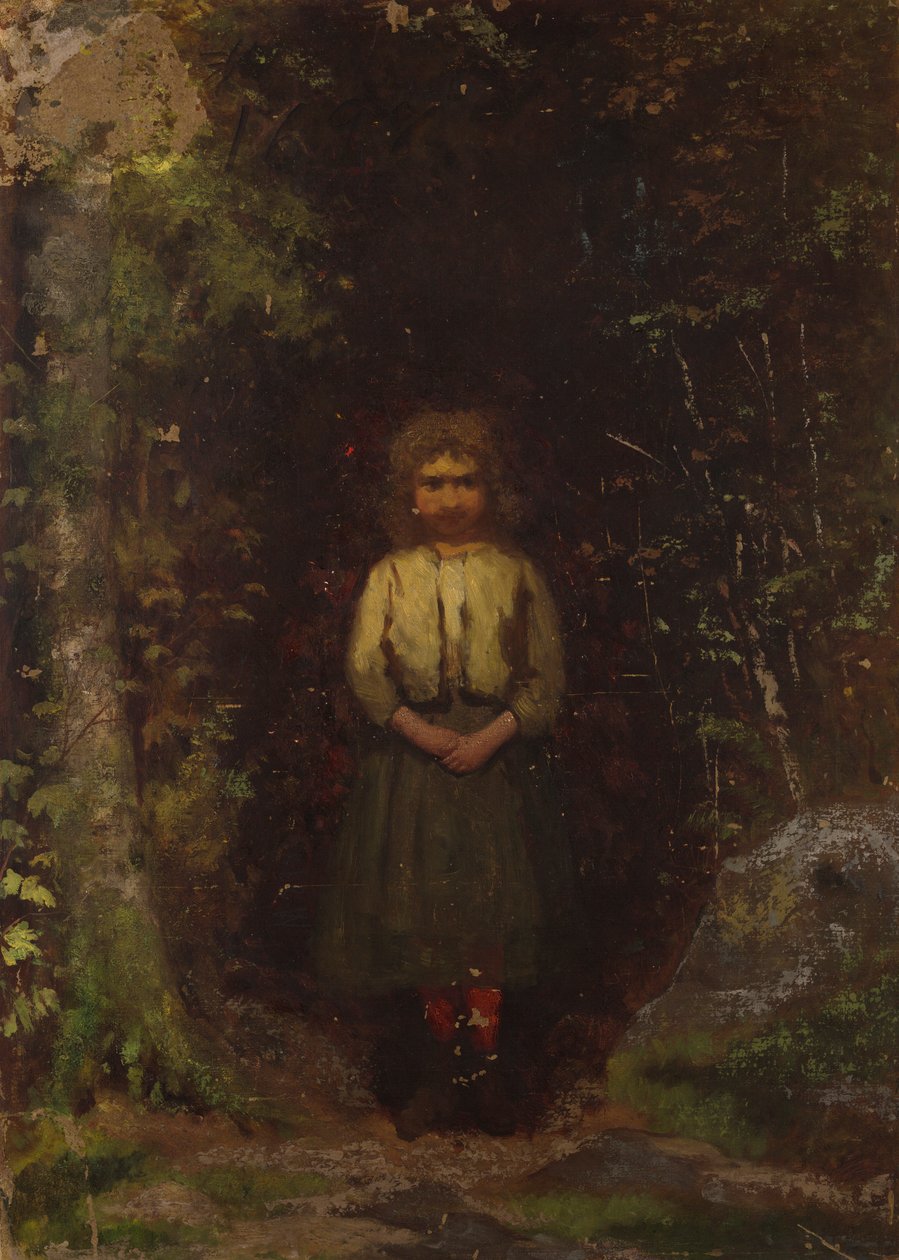 Sul Pendio (recto); Ragazza nel Bosco (verso) da Eastman Johnson