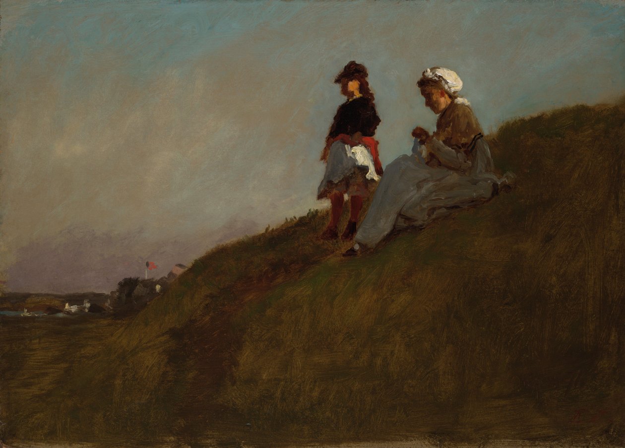 Sulla collina (recto); Ragazza nel bosco (verso) da Eastman Johnson