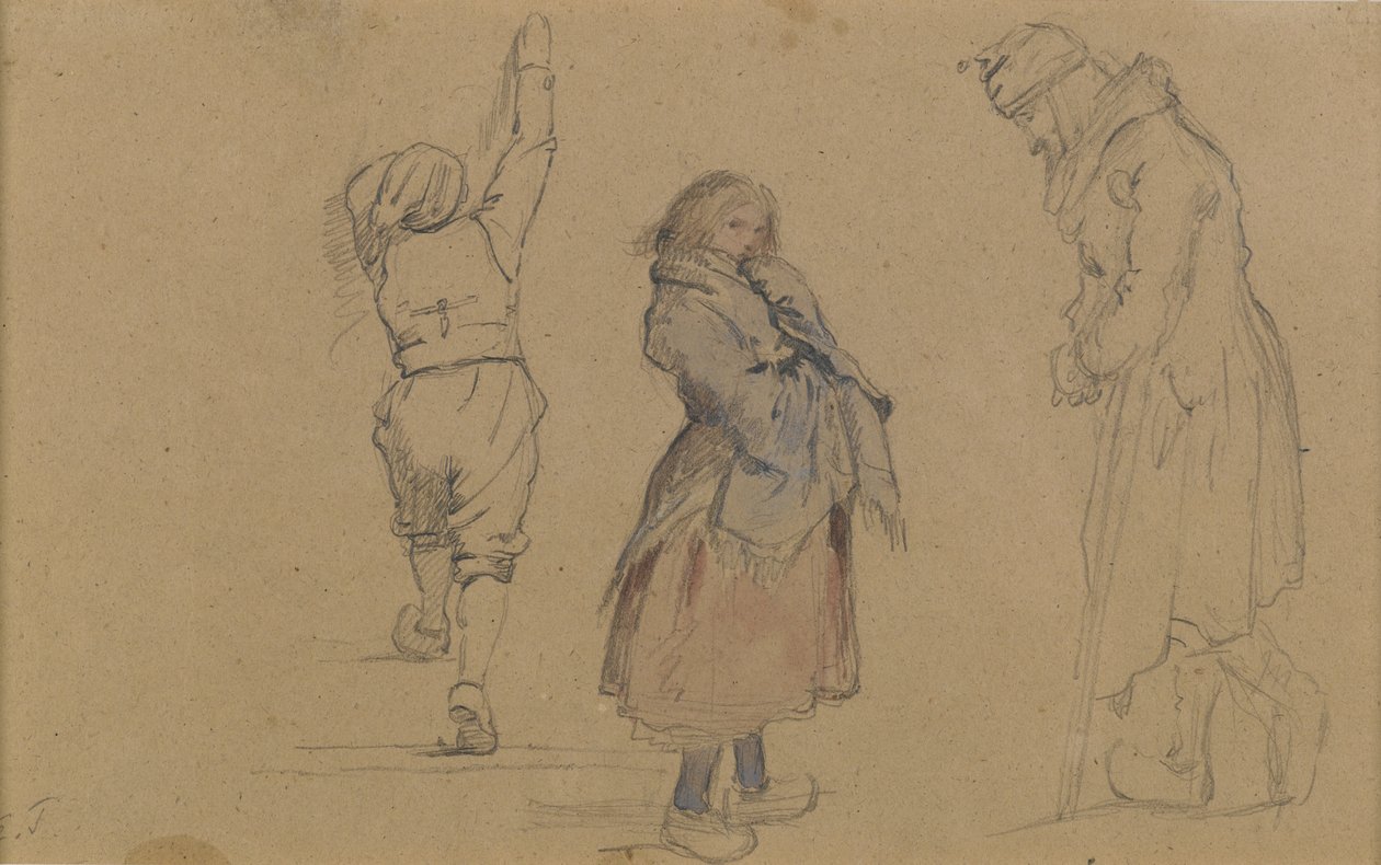 Tre figure olandesi, c.1852 da Eastman Johnson