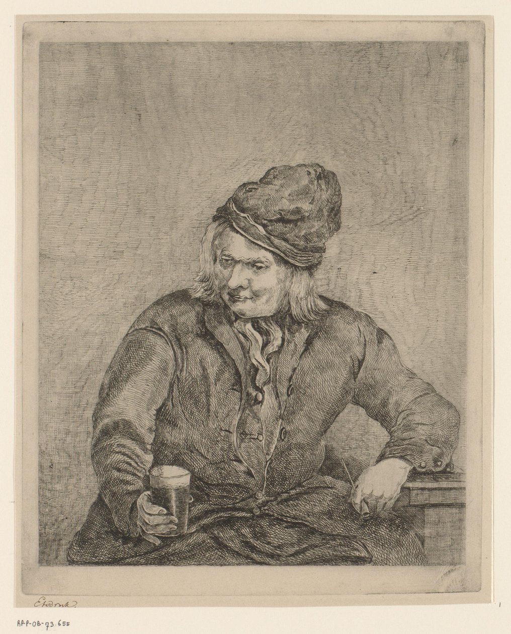 Vecchio con bicchiere e pipa in mano da Eberhard Cornelis Rahms