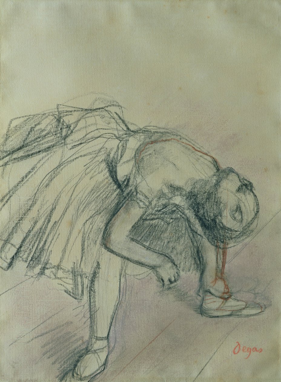 Ballerina che Sistema la sua Scarpetta da Edgar Degas