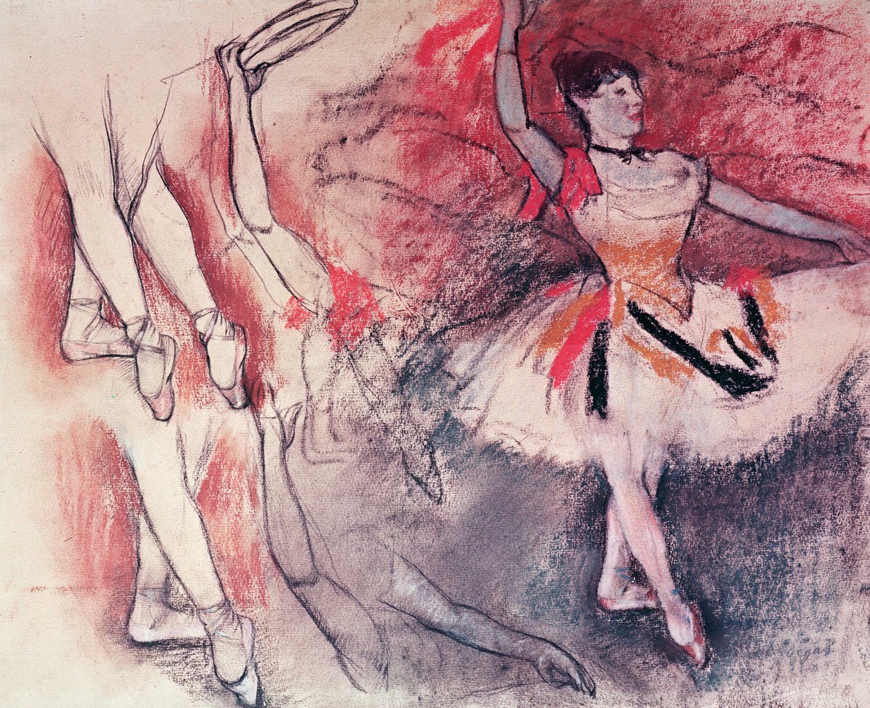 Ballerina con tamburello, o ballerina spagnola, c.1882 da Edgar Degas