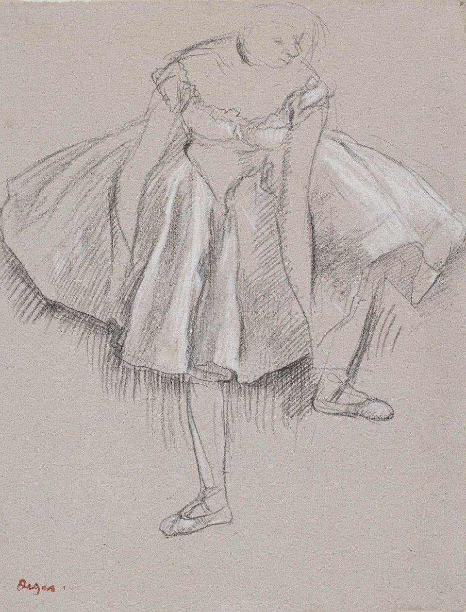 Ballerina che aggiusta la scarpetta da Edgar Degas