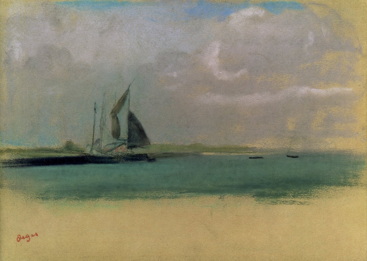 Barche da pesca ormeggiate nel porto, c.1869 da Edgar Degas