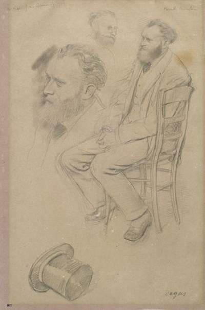 Ritratto di Édouard Manet seduto su una sedia da Edgar Degas