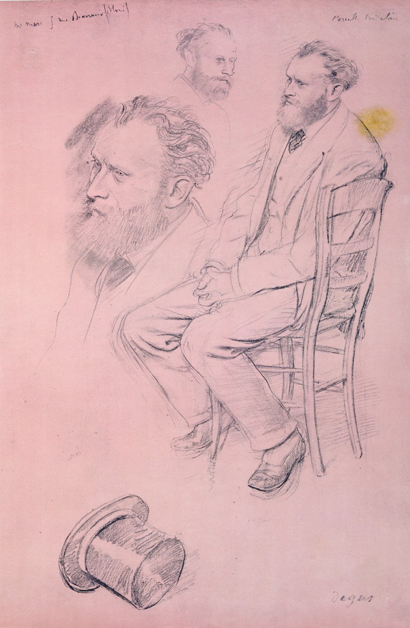 Studio per un Ritratto di Edouard Manet (1832-1883) 1864-66 da Edgar Degas