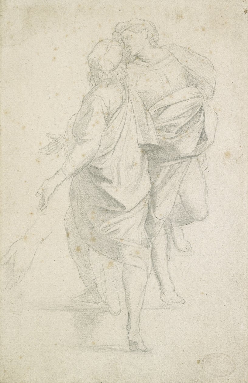Due figure in piedi su una scalinata, dopo Raffaello da Edgar Degas