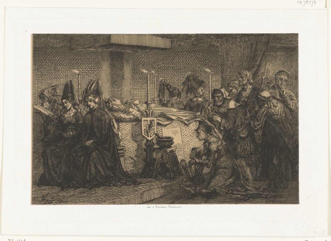 Maria di Borgogna sul suo letto funebre da Edgar Alfred Baes