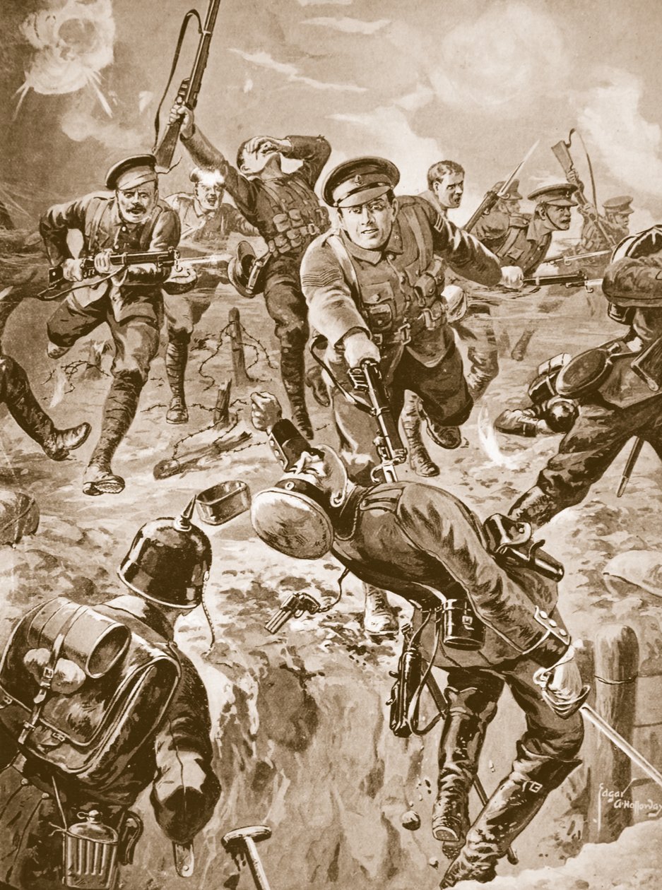 Il caporale J. Davies e otto uomini che respingono con la baionetta un gruppo di tedeschi che li aveva precedentemente circondati da Edgar Alfred Holloway