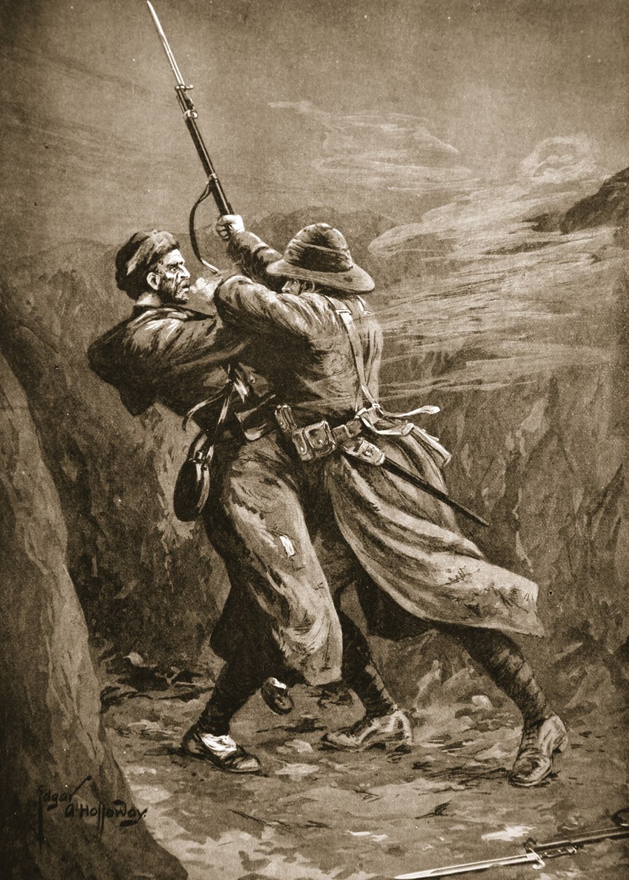 Il Soldato Lavin che Lotta con un Bombardiere Turco in una Trincea Britannica a Suvla Bay, Gallipoli da Edgar Alfred Holloway