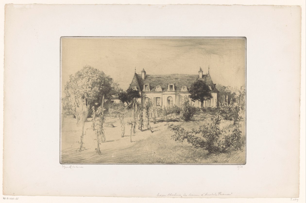 Vista di un giardino presso una casa, La maison d
