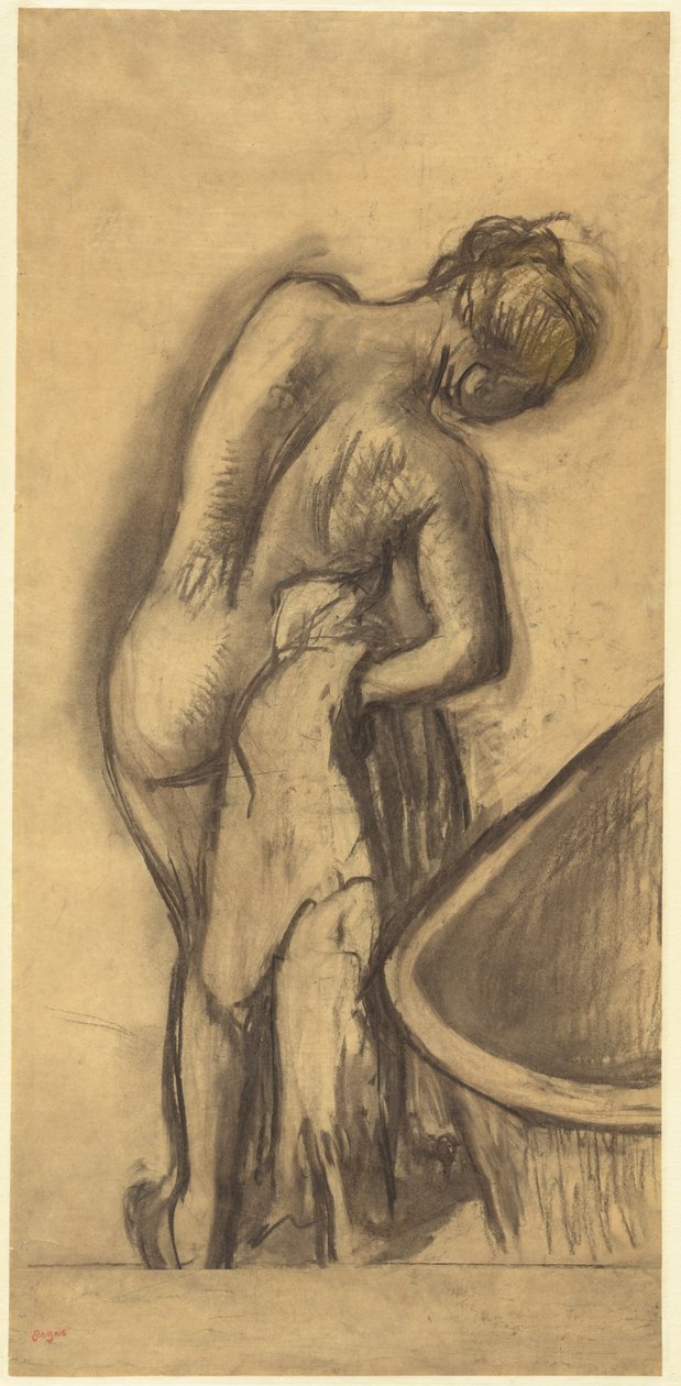 Dopo il bagno: Donna che si asciuga, 1900 circa (pastello) da Edgar Degas