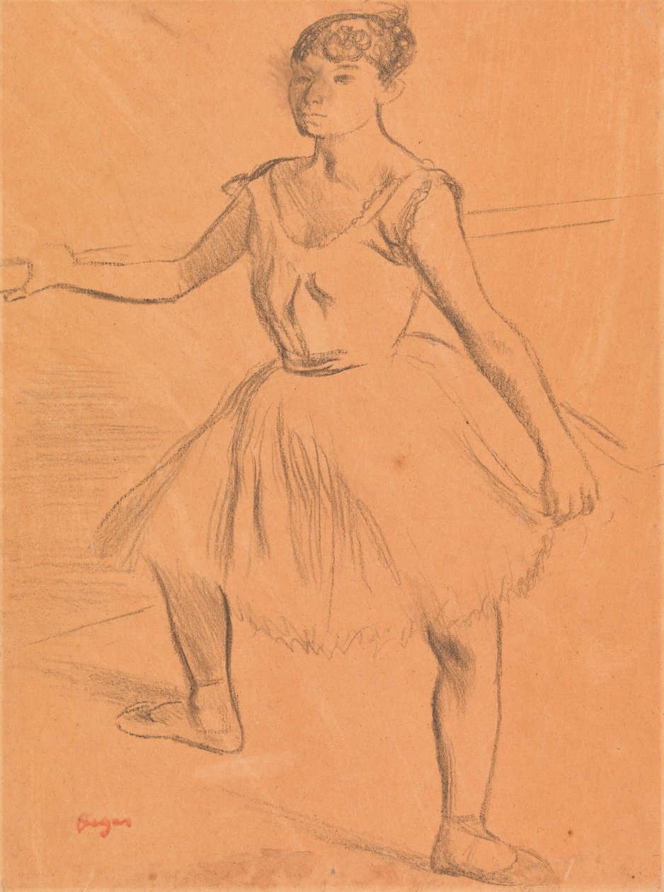 Ballerina in Piedi alla Sbarra da Edgar Degas