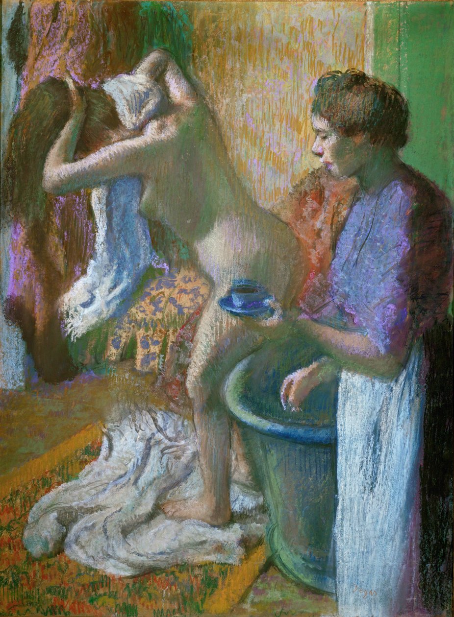 Colazione dopo il bagno (pastello su carta) da Edgar Degas