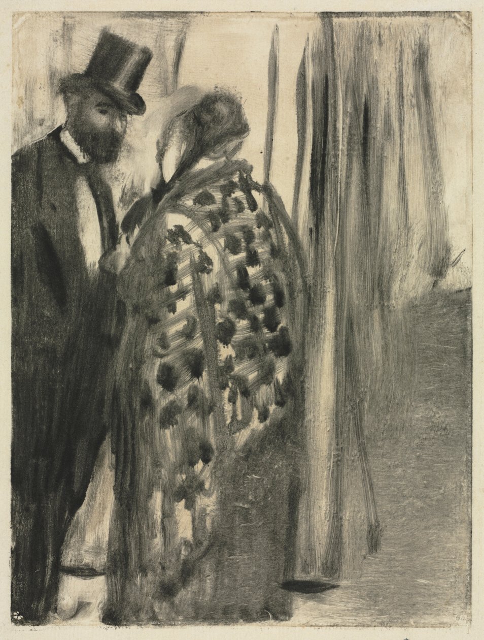 Conversazione: Ludovic Halévy e Madame Cardinal (La conversazione) per "La Famille Cardinal" di Ludovic Halévy da Edgar Degas