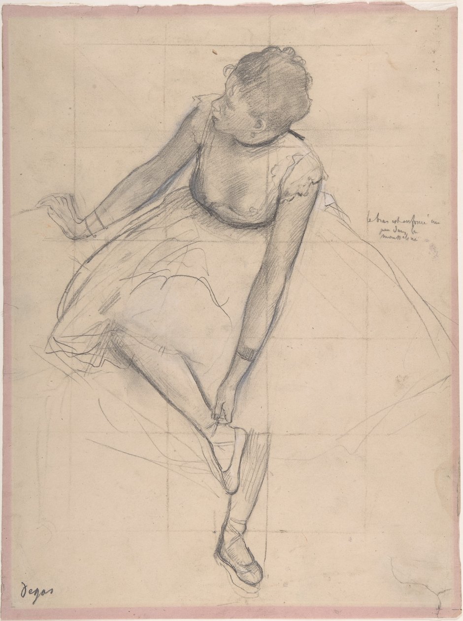 Una ballerina che si sistema la scarpetta da Edgar Degas