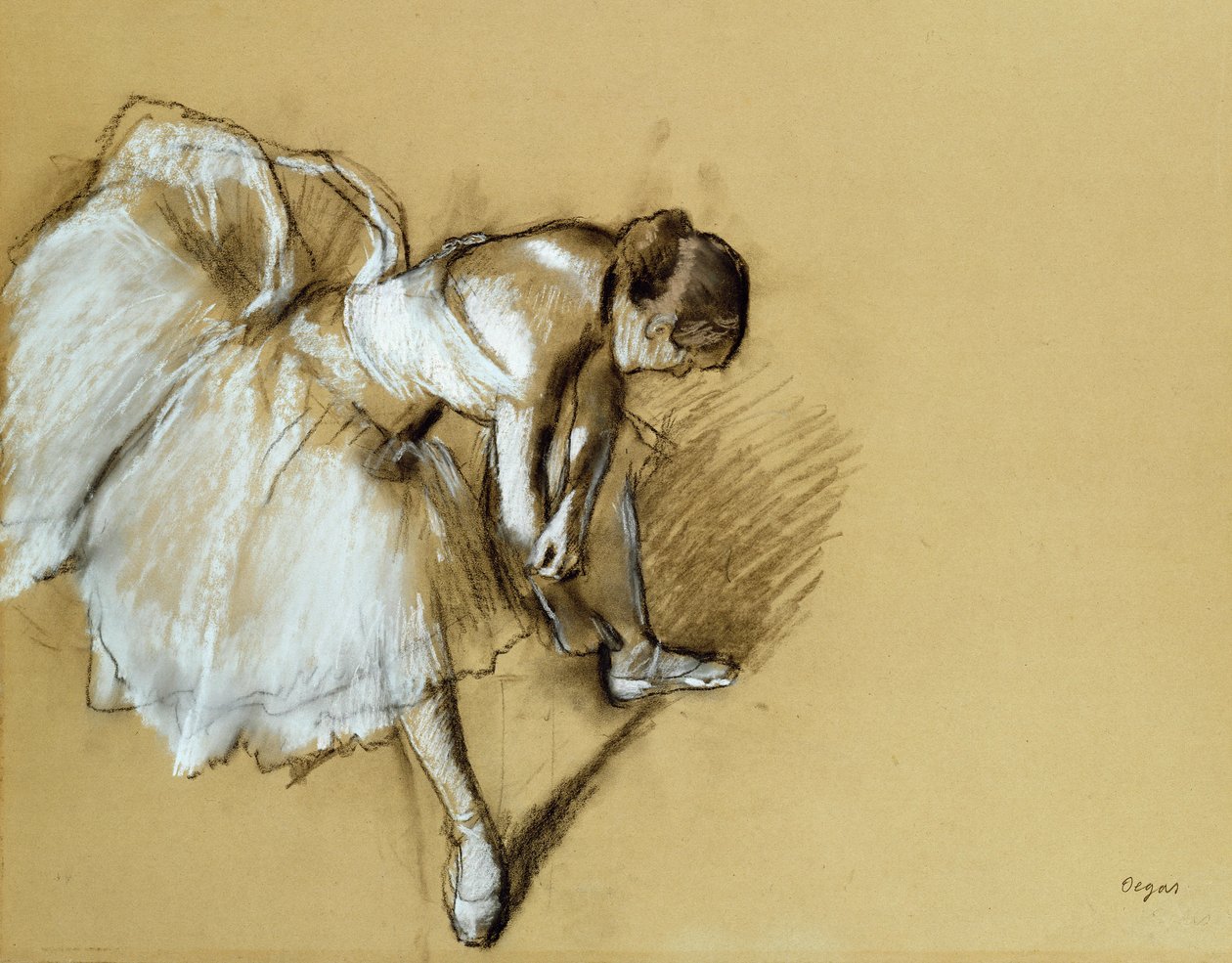 Ballerina che Si Aggiusta la Scarpa, c.1890 da Edgar Degas
