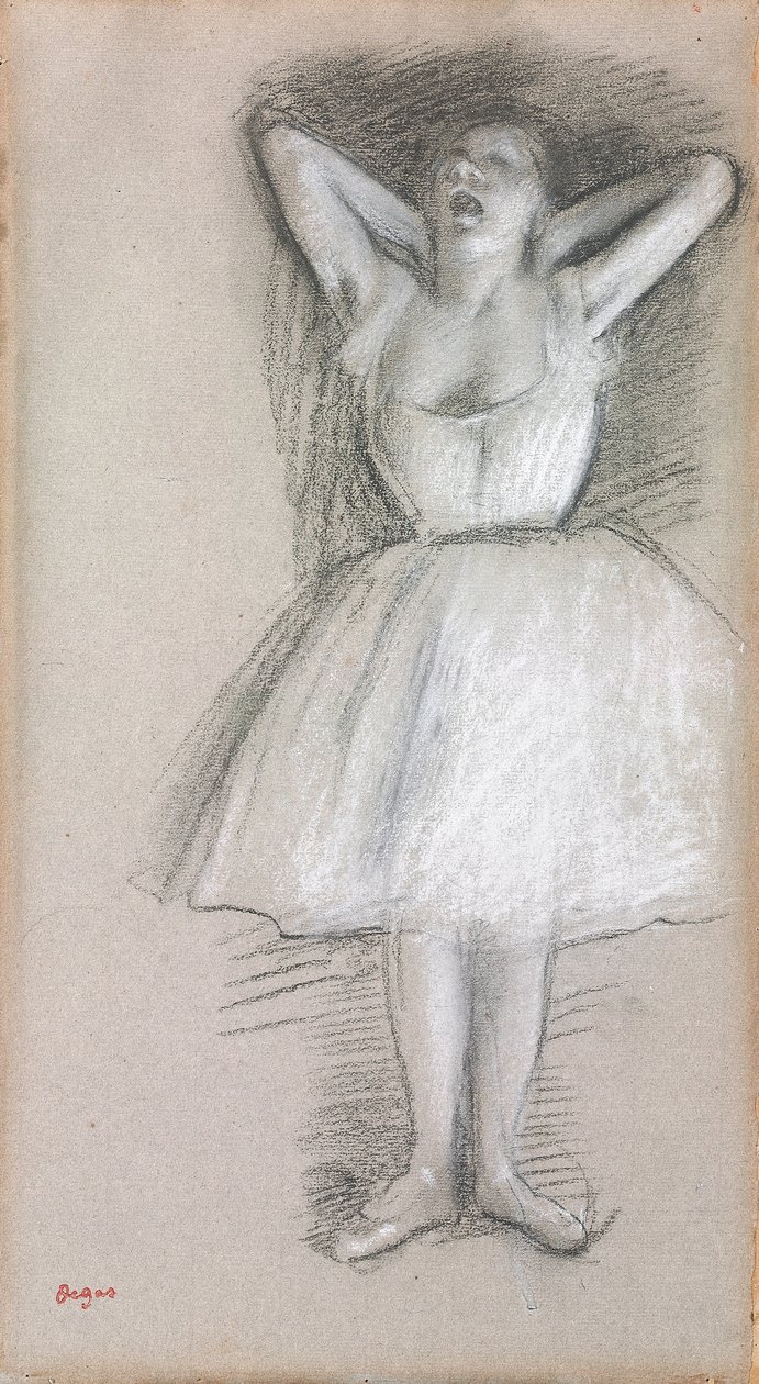 Ballerina, braccia alzate dietro la testa; Danseuse, les bras levés et ramenés derrière la tête da Edgar Degas