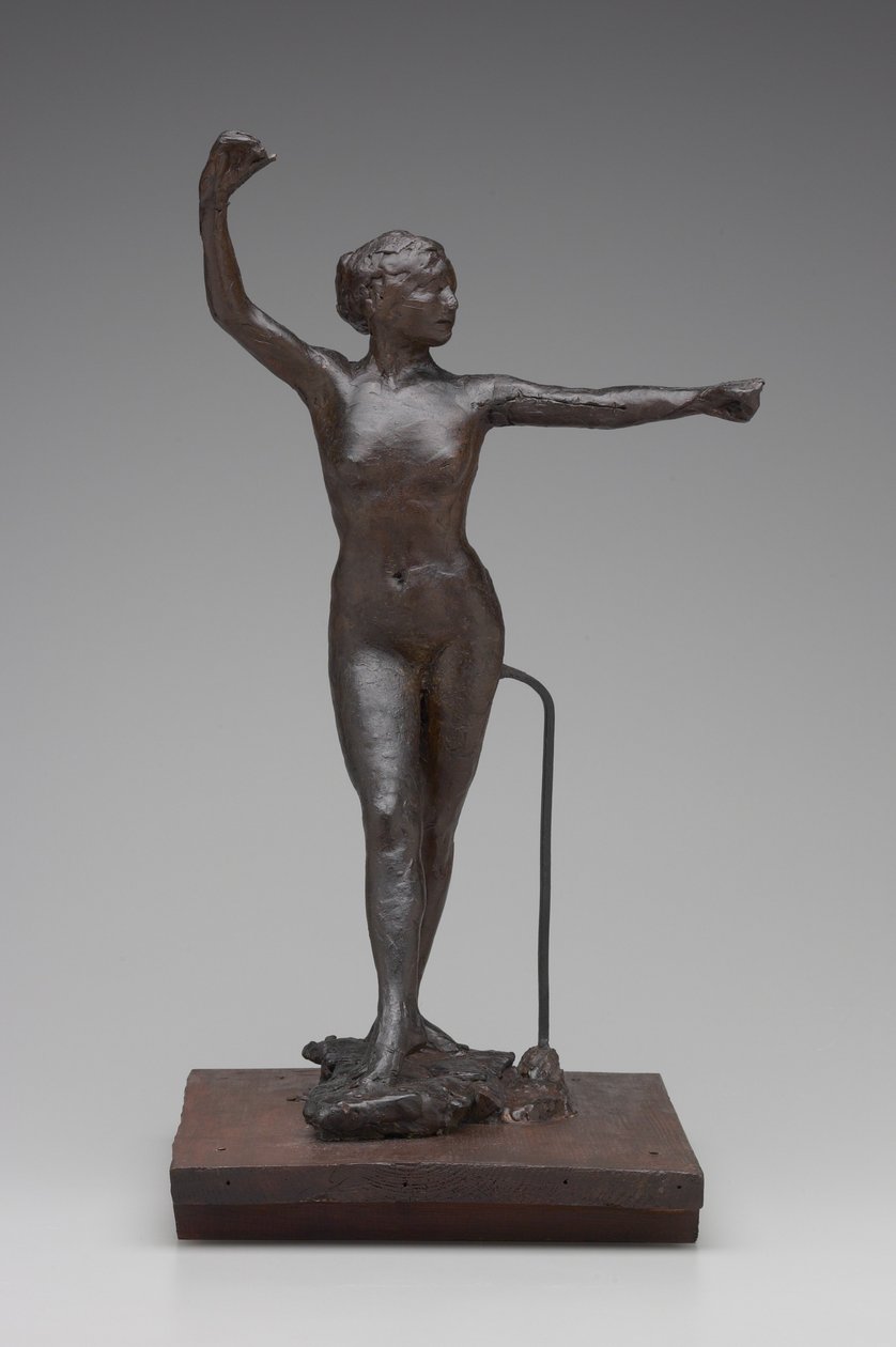 Ballerina pronta a danzare con il piede destro in avanti da Edgar Degas
