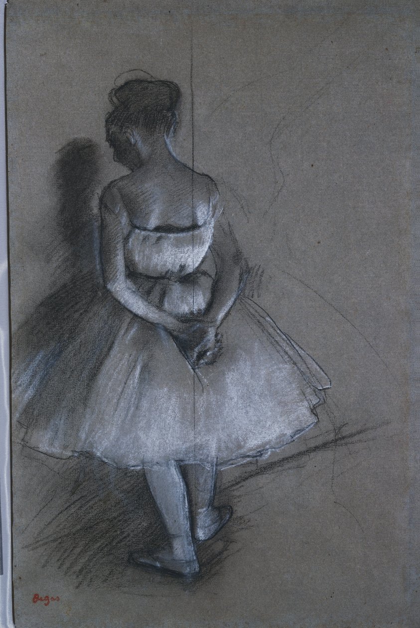 Ballerina in piedi con le mani incrociate dietro la schiena, 1874 da Edgar Degas