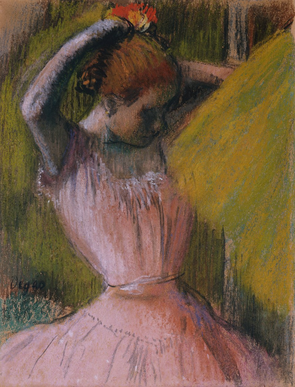 Ballerina che si sistema i capelli, c.1900-1912 da Edgar Degas