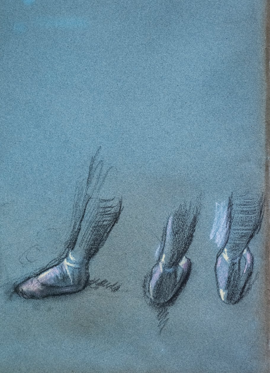 Ballerina di spalle e tre studi di piedi (dettaglio) da Edgar Degas