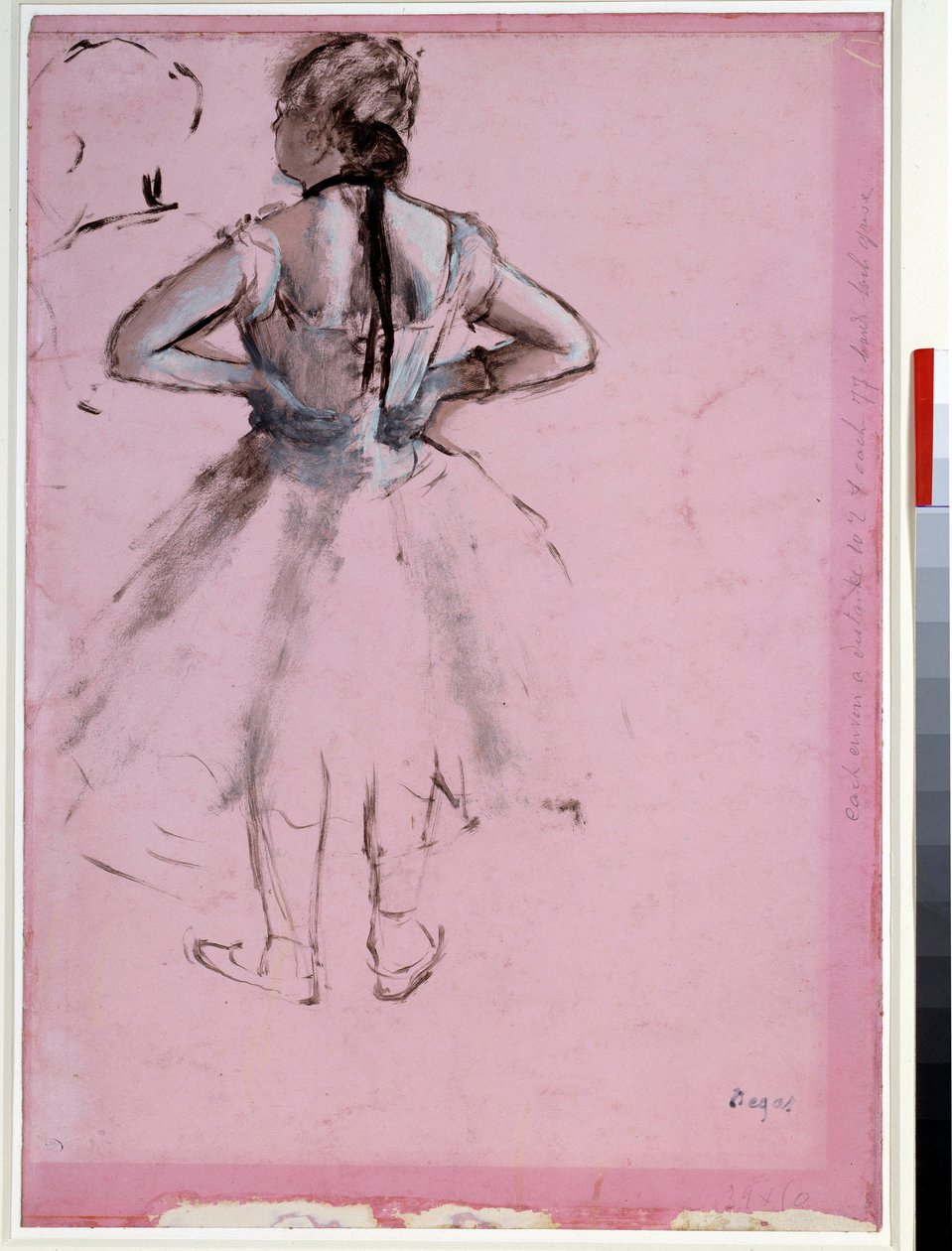 Ballerina di spalle, mani sui fianchi da Edgar Degas