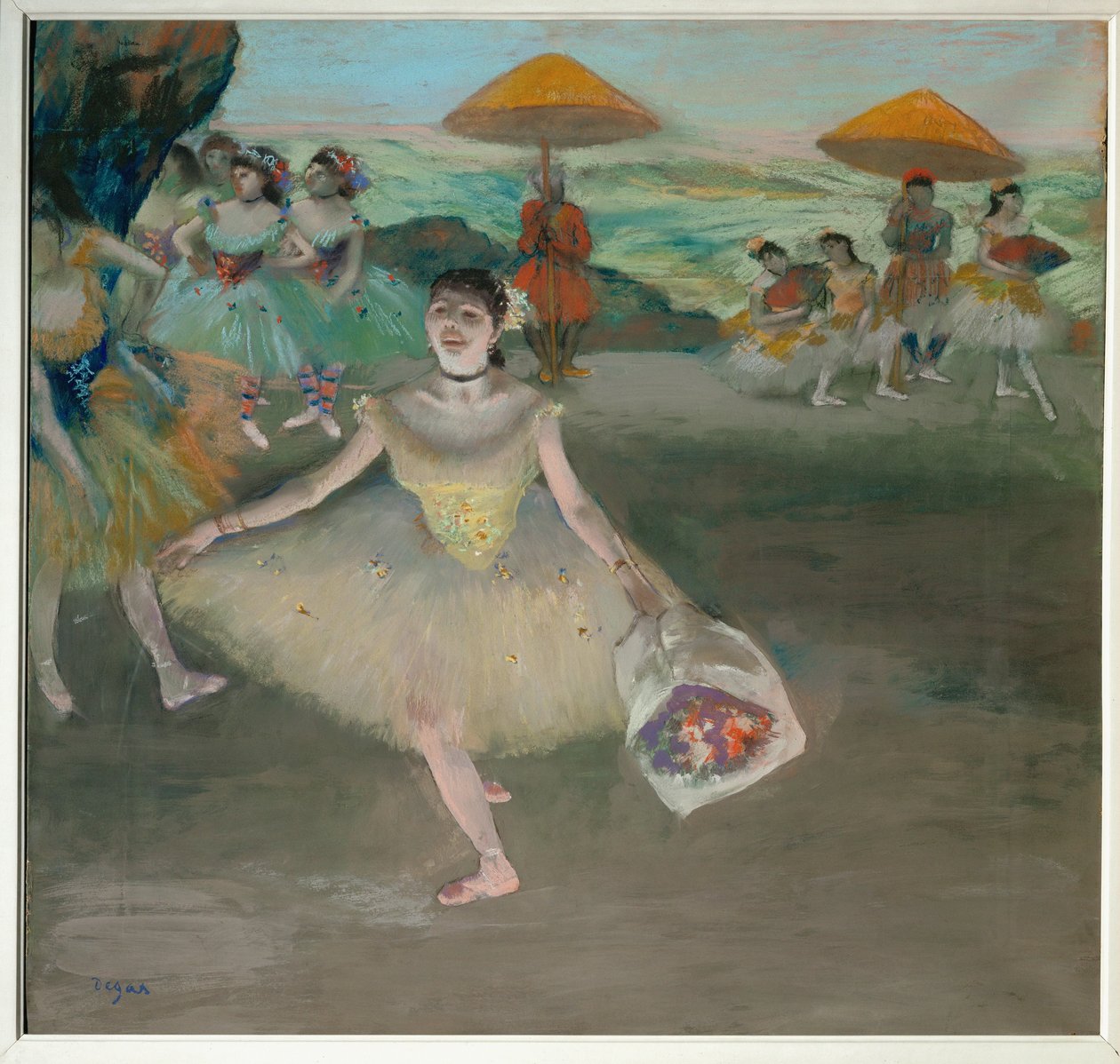 Ballerina in scena (pastello e gouache su carta) da Edgar Degas