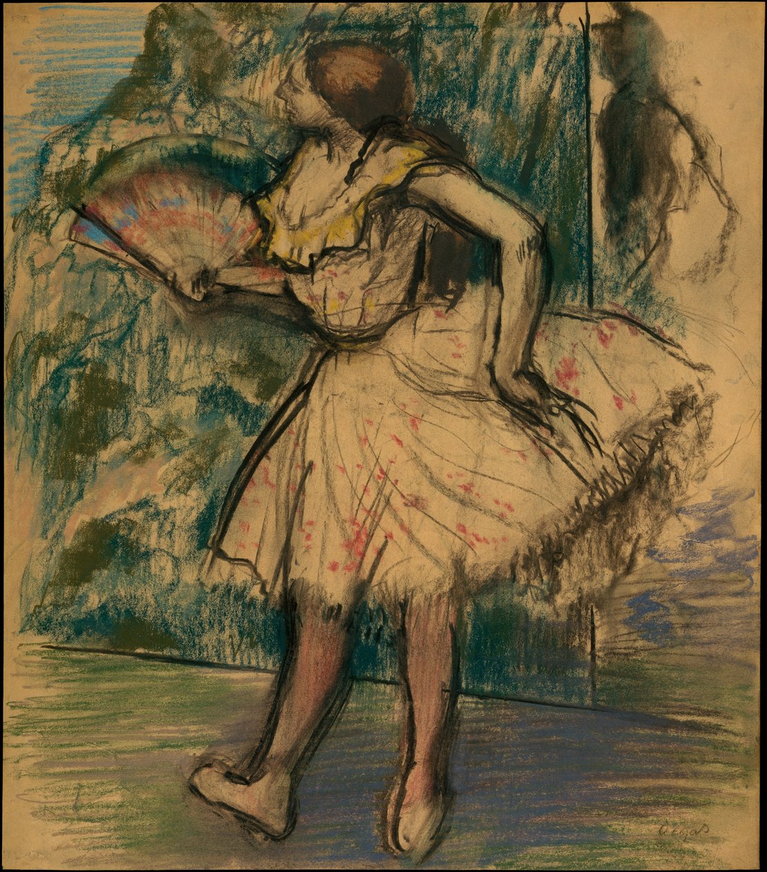 Ballerina con ventaglio da Edgar Degas