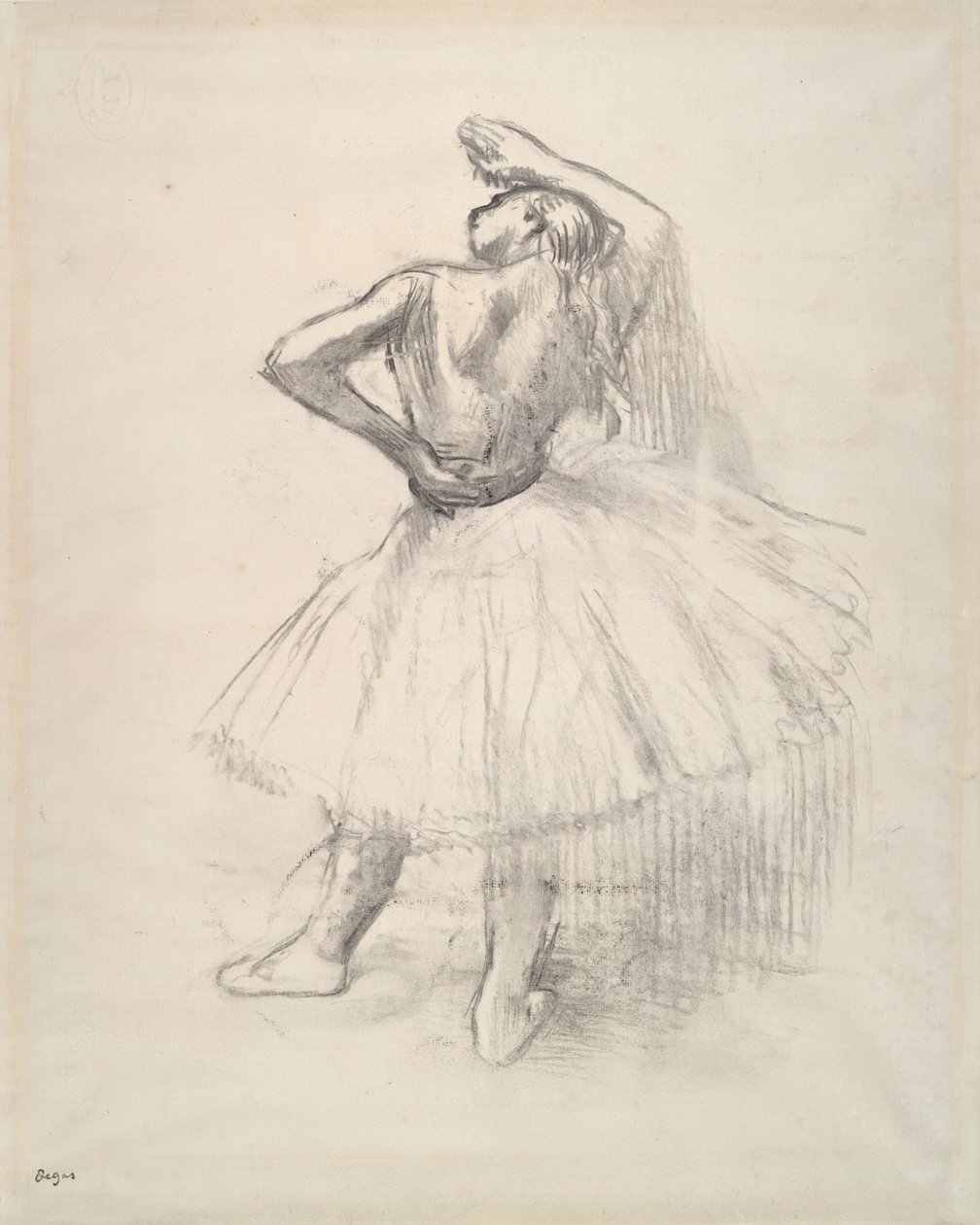 Ballerina in piedi, braccio destro alzato da Edgar Degas