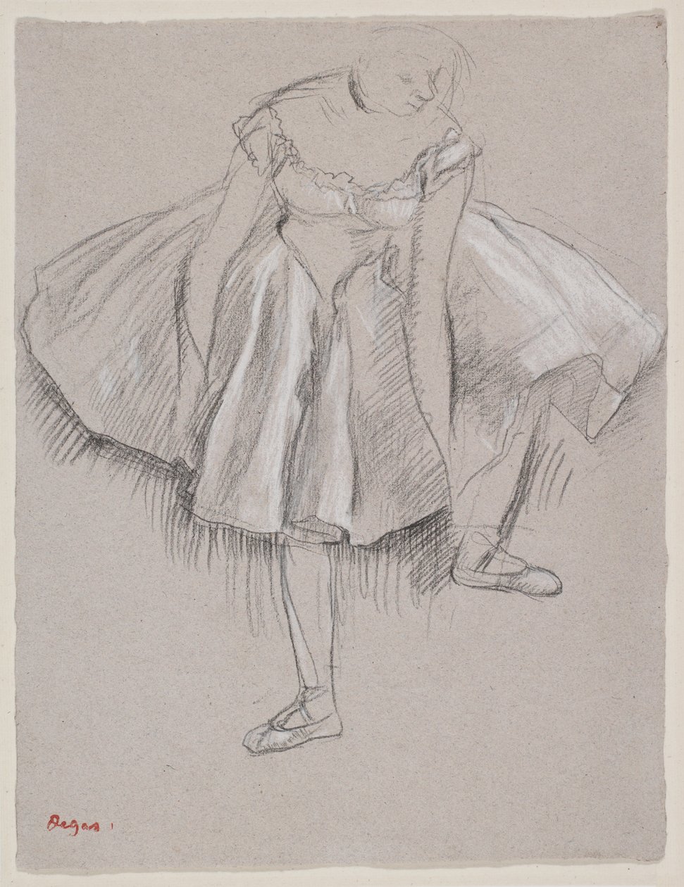 Ballerina che aggiusta la sua scarpetta, primi anni 1880 da Edgar Degas