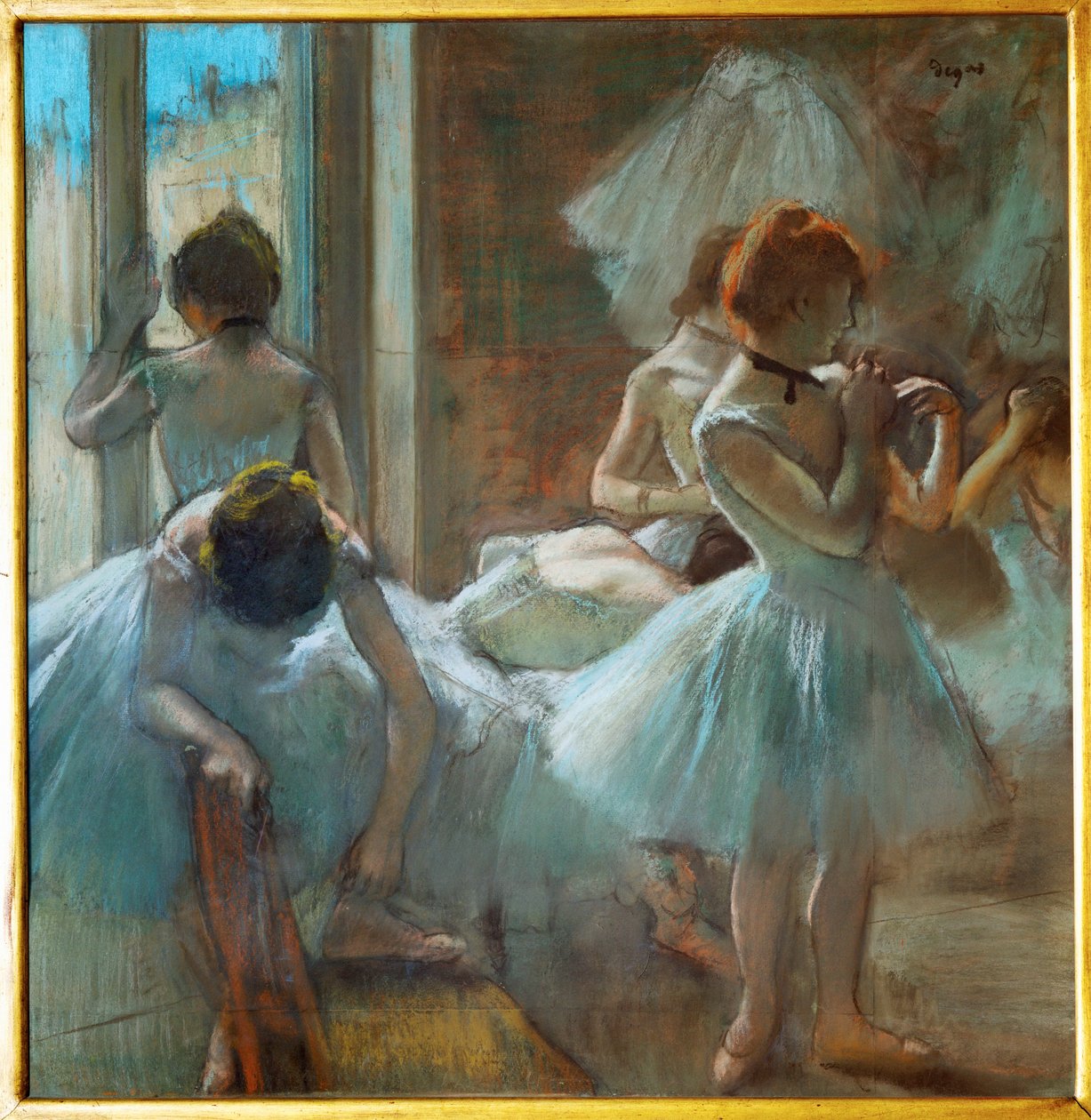 Danzatrici in riposo (pastello) da Edgar Degas