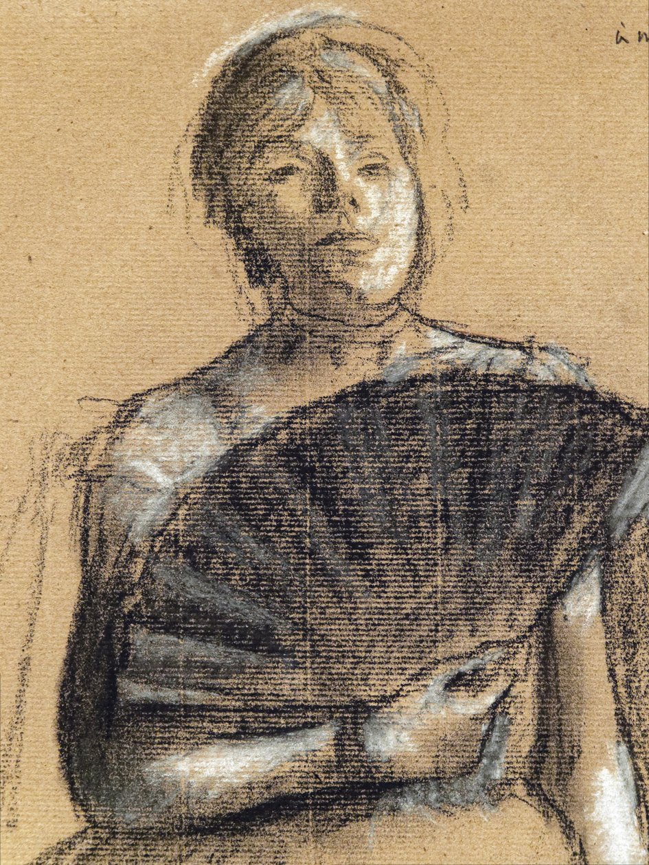 Dettaglio ballerina (1876 circa). Edgar Degas (1834-1917). Pastello e carboncino su carta vergata. Musee des Beaux-Arts de la Ville de Paris, PeuPalais. da Edgar Degas
