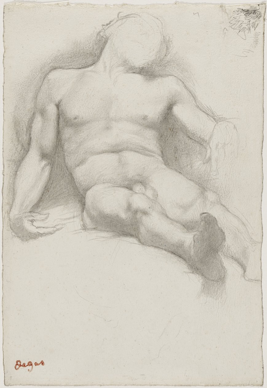 Étude - Homme Nu Couché da Edgar Degas