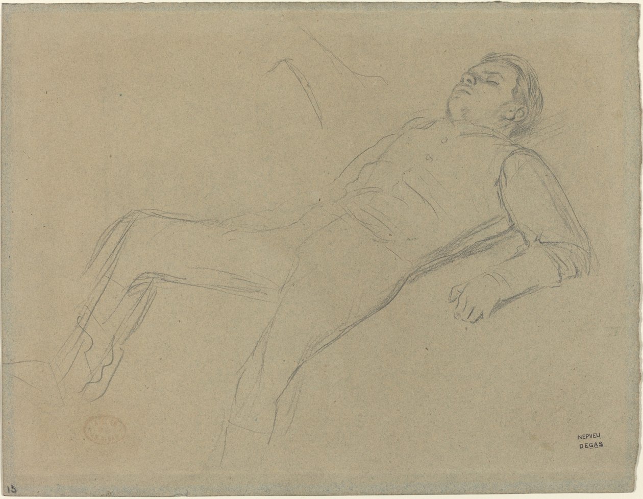 Fantino caduto (studio per "Scena dalla corsa a ostacoli: Il fantino caduto") da Edgar Degas