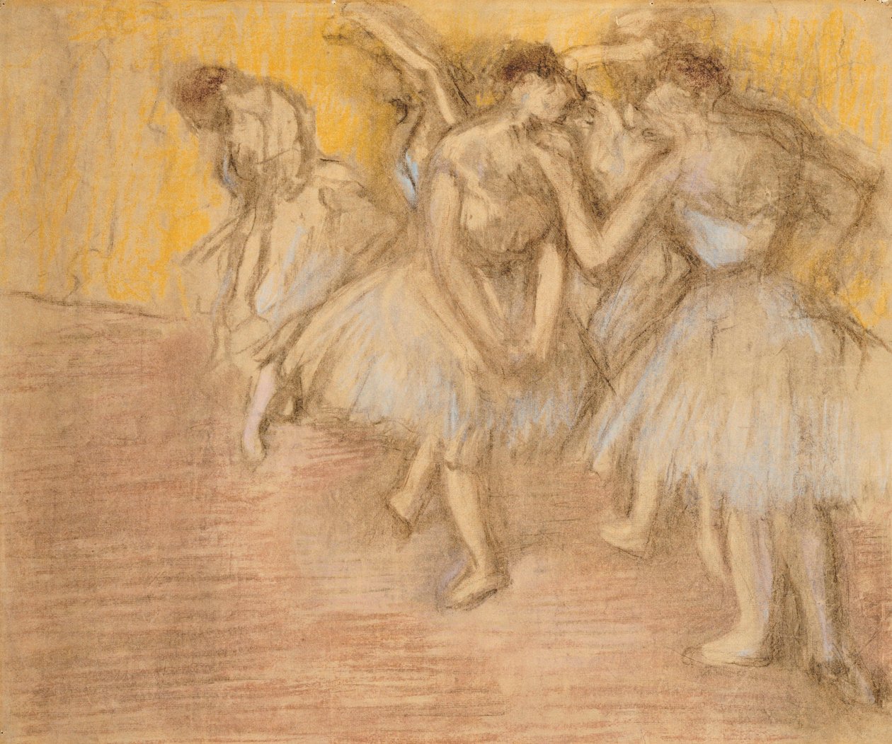 Cinque ballerine sul palco, c.1906-08 da Edgar Degas