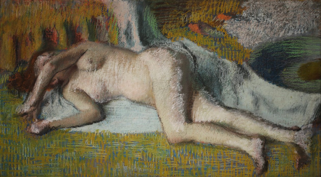 Francese: Après le bain (femme nue couchée) da Edgar Degas