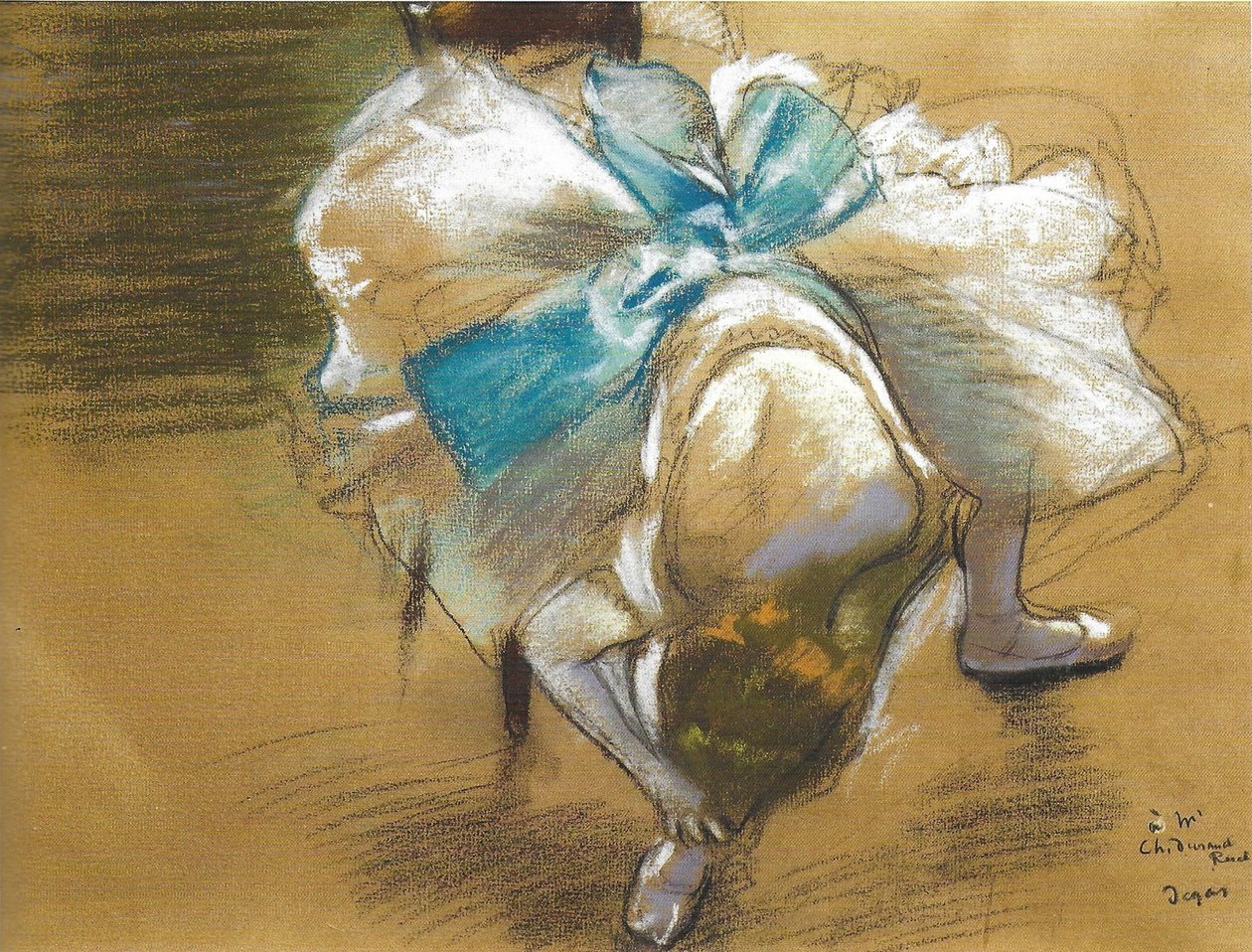 Francese: Ballerina che si riattacca la scarpetta da Edgar Degas