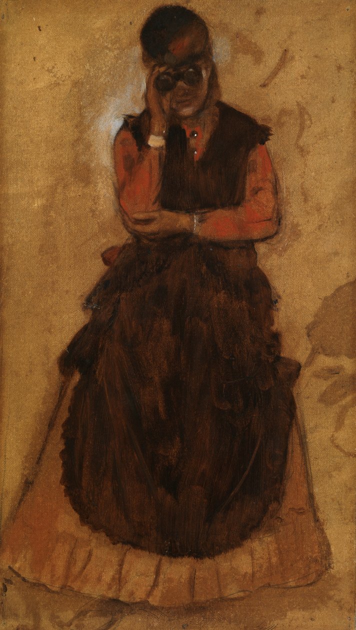 Ragazza che guarda attraverso il binocolo da Edgar Degas