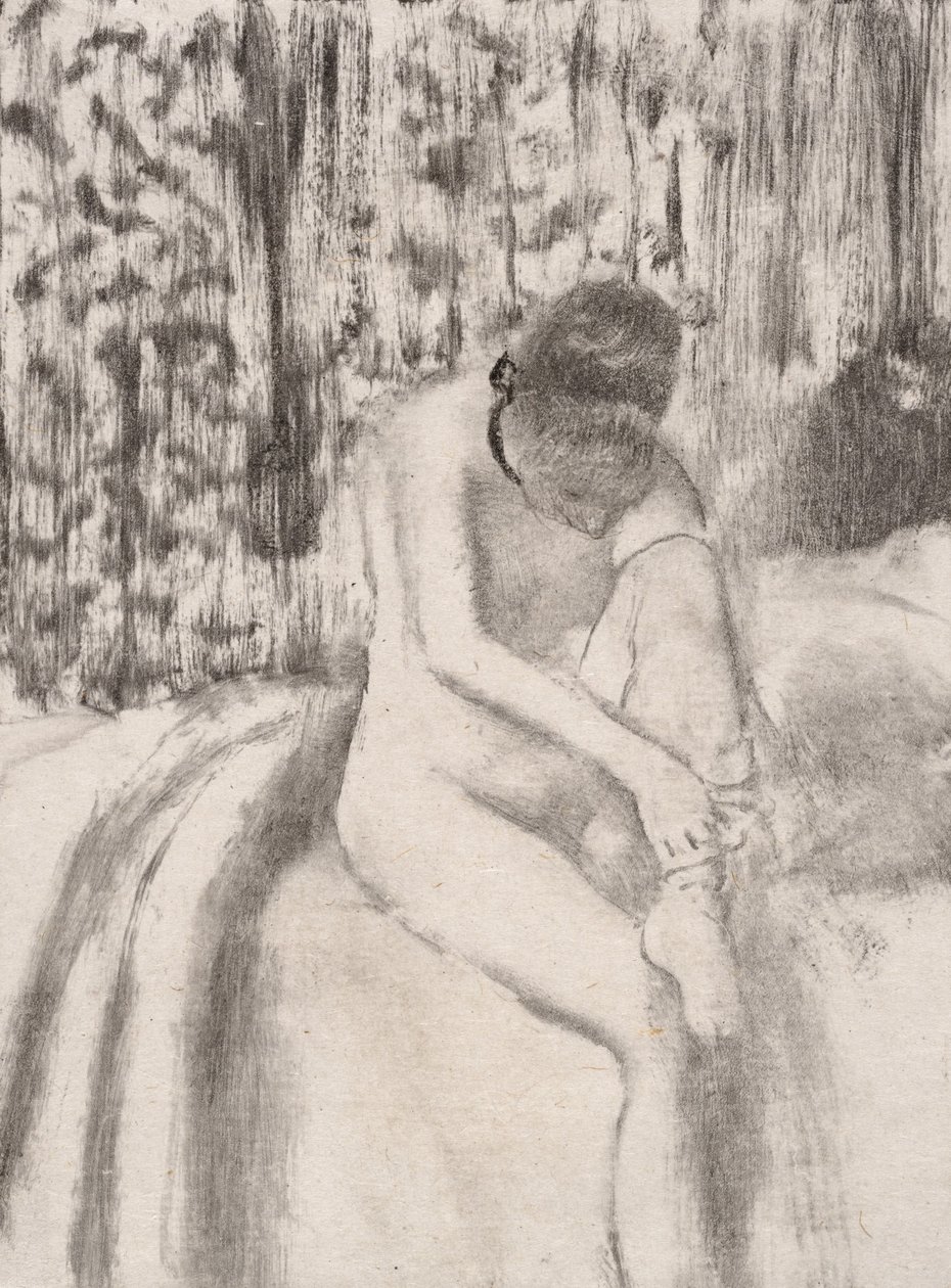 Ragazza che si Mette le Calze, 1876-77 da Edgar Degas