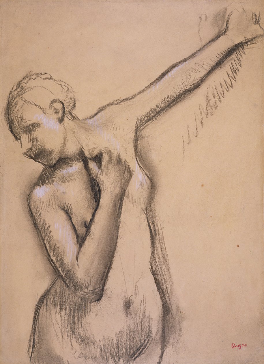 Ragazza nuda a mezzo busto, c.1895 da Edgar Degas