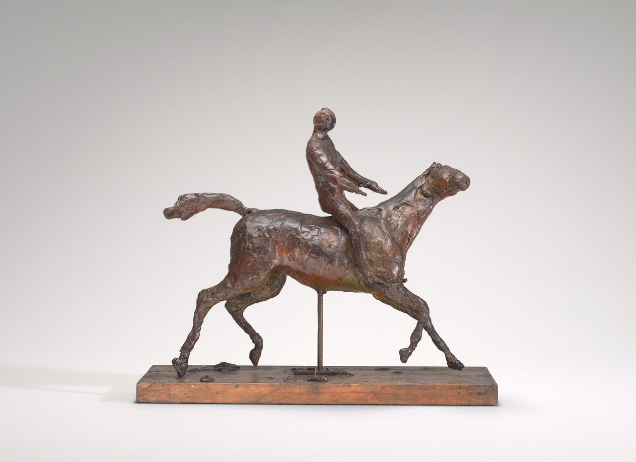 Cavallo al galoppo, girando la testa a destra, i piedi non toccano il suolo da Edgar Degas