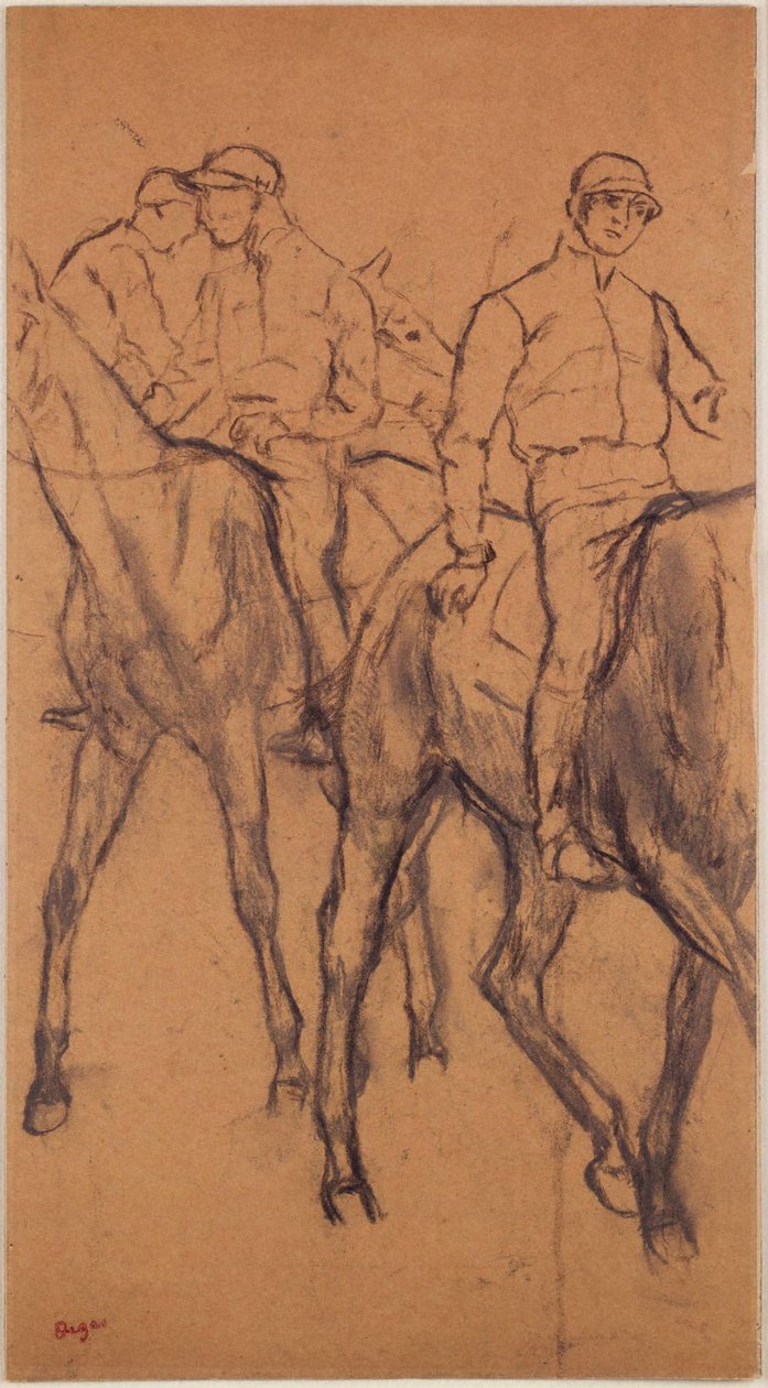 Jockeys auf Pferden da Edgar Degas