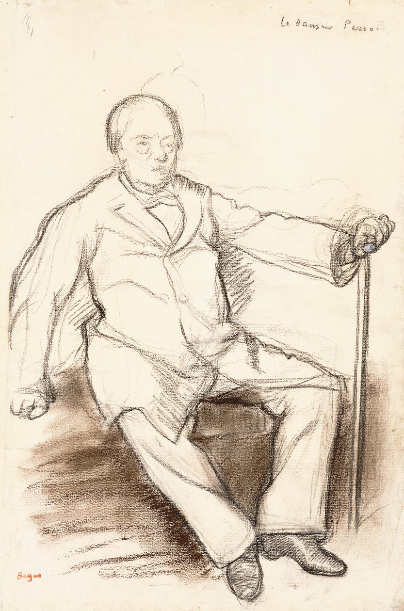Jules Perrot, studio per Il ballerino Perrot, seduto da Edgar Degas