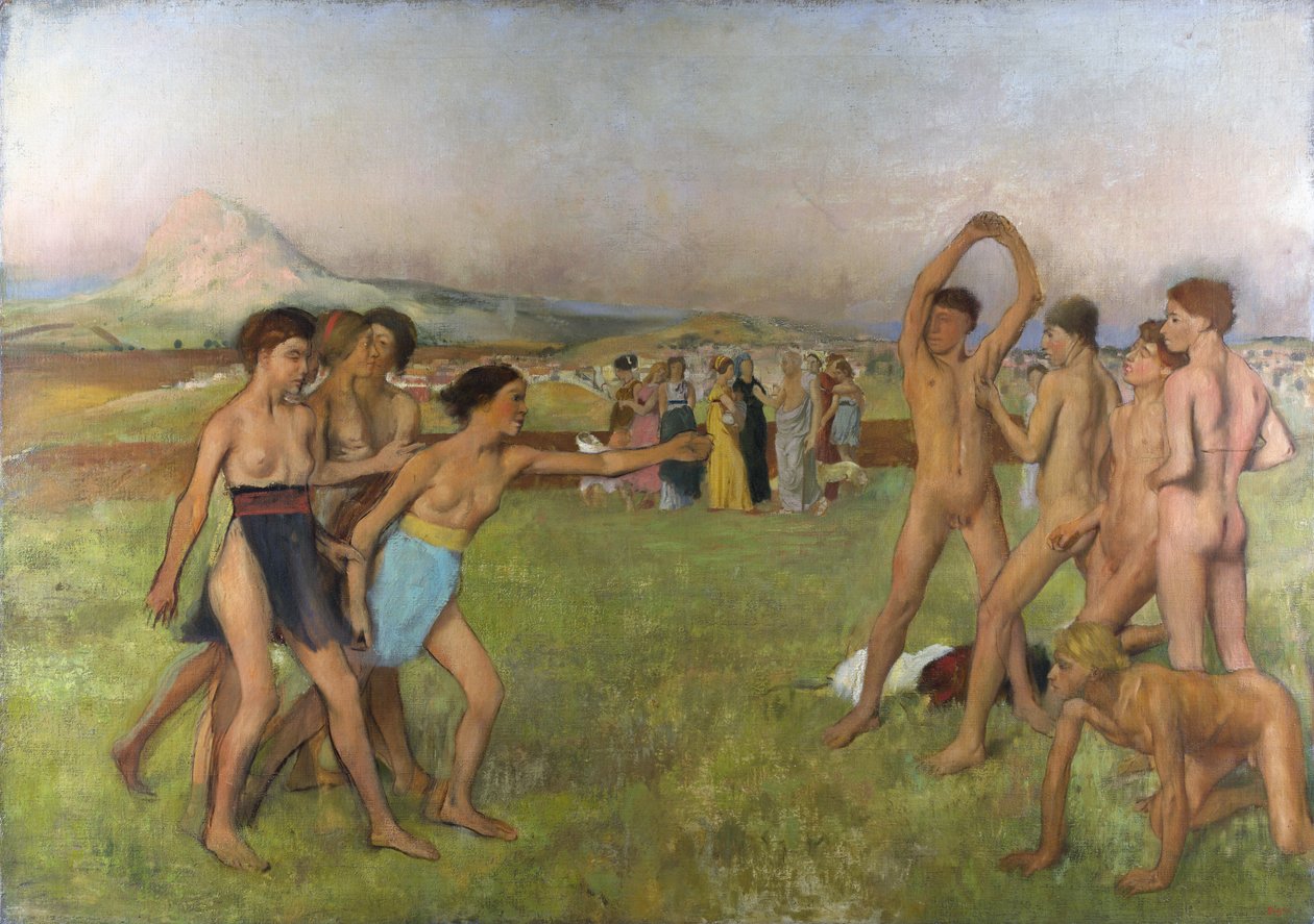 Piccole ragazze spartane che provocano i ragazzi da Edgar Degas
